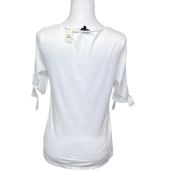 Talbots Floral Embroidered White and Red Blouse - Picture 6 of 7